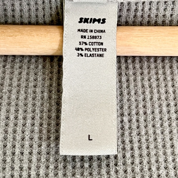 SKIMS Waffle Zip Up Cropped Jacket in Mineral Sage Green Size Large - Picture 8 of 11